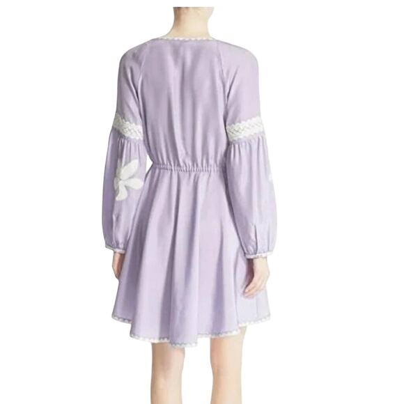 Tory Burch Sadie Peasant Dress - Lilac/Purple - Size: 8 - Picture 4 of 7